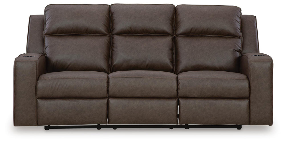 Lavenhorne Reclining Sofa with Drop Down Table - Dark Gray (1)