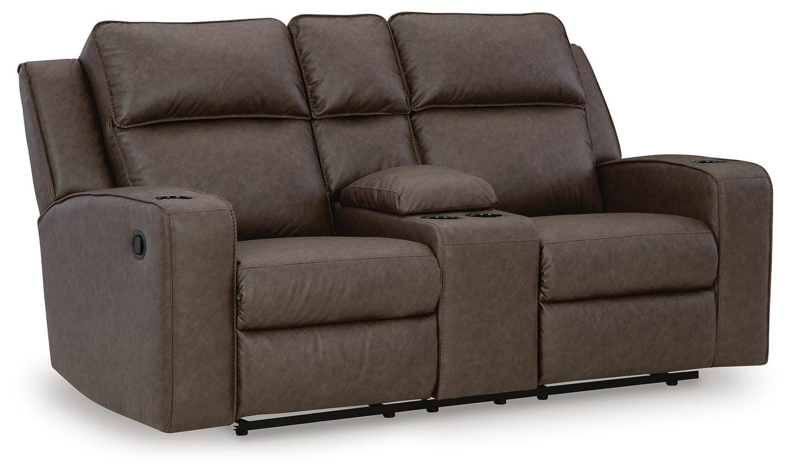 Lavenhorne Reclining Loveseat with Console - Dark Gray (1)