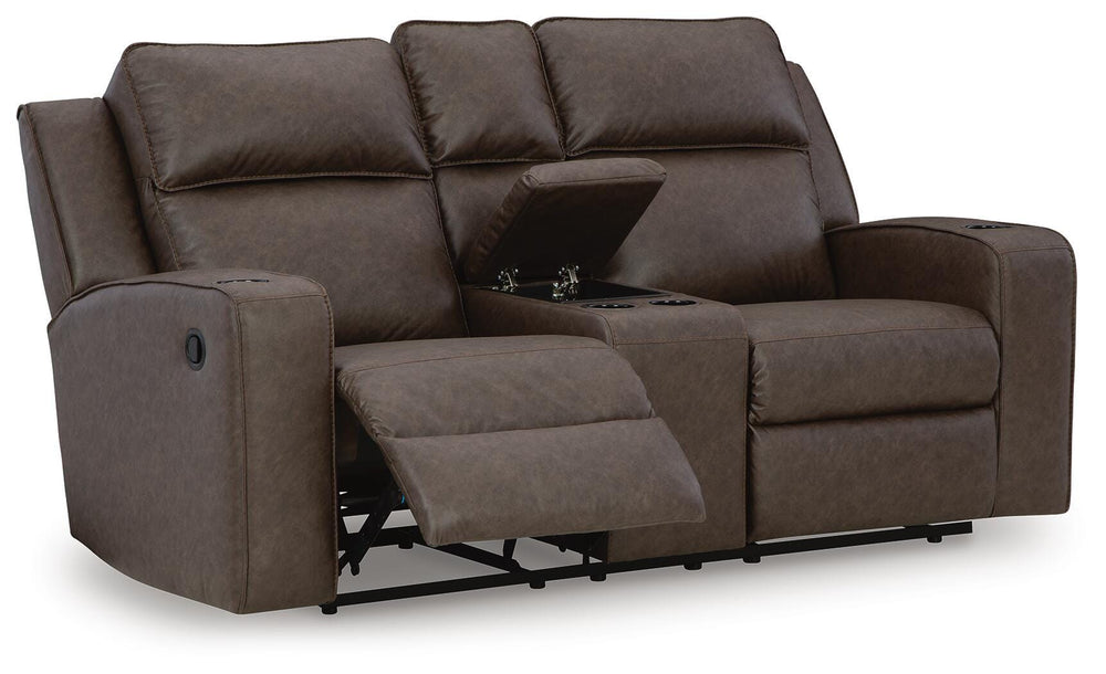 Lavenhorne Reclining Loveseat with Console - Dark Gray (3)