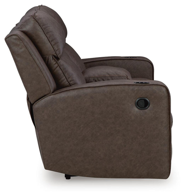 Lavenhorne Reclining Loveseat with Console - Dark Gray (5)
