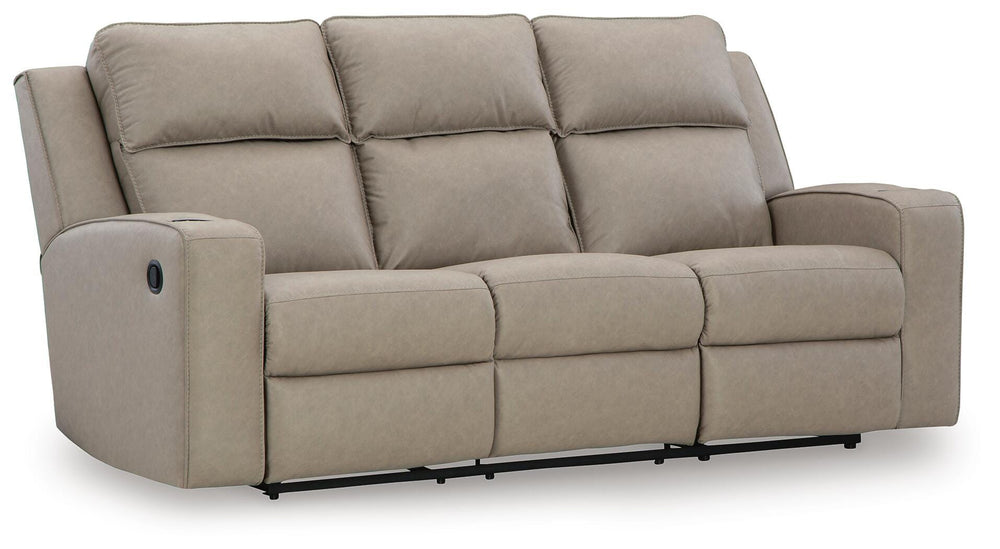 Lavenhorne Reclining Sofa with Drop Down Table - Pearl Silver (3)