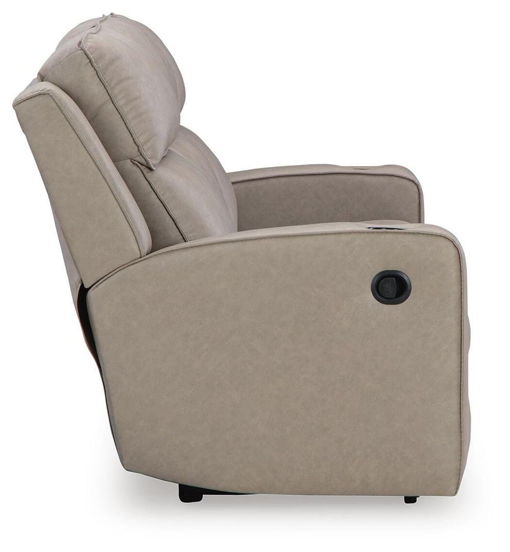 Lavenhorne Reclining Sofa with Drop Down Table - Pearl Silver (5)