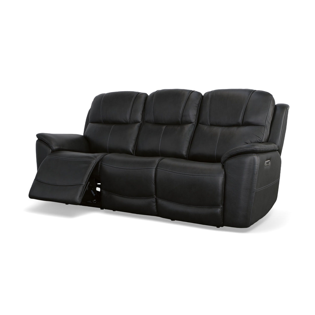 Flexsteel 1783-62PH-63300 Crew  Power Reclining Sofa With Power Headrests & Lumbar  Raven