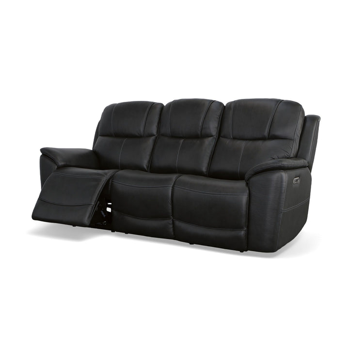 Flexsteel 1783-62PH-63300 Crew  Power Reclining Sofa With Power Headrests & Lumbar  Raven