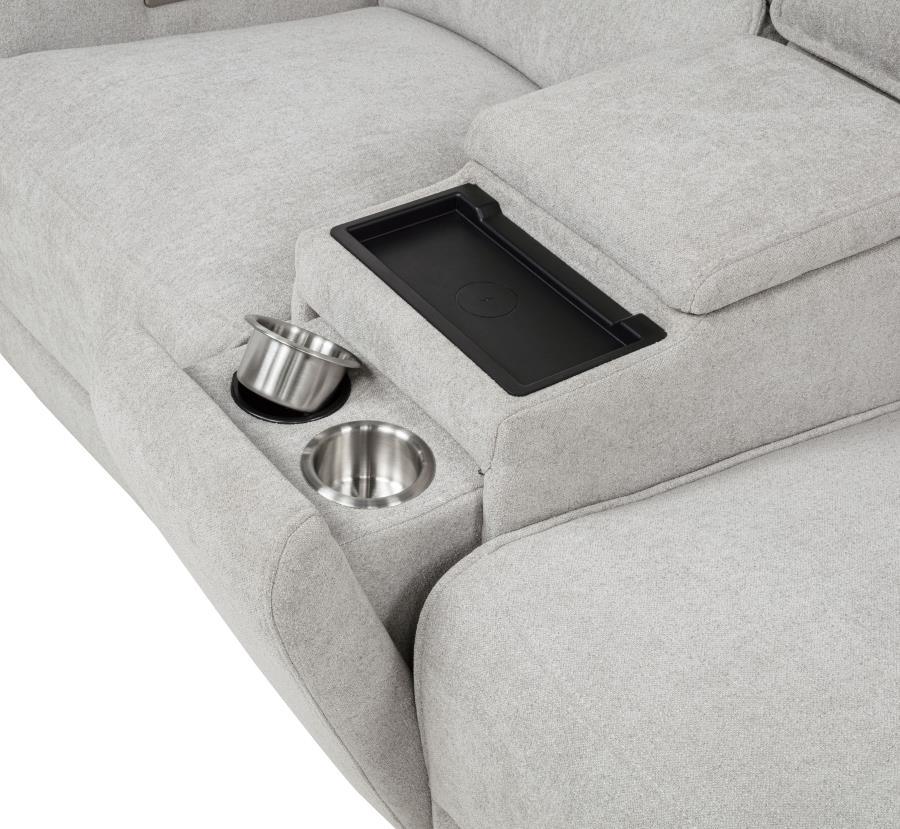 Sylmar - 3 Piece Chenille Power Reclining Sofa Set - Dove Gray