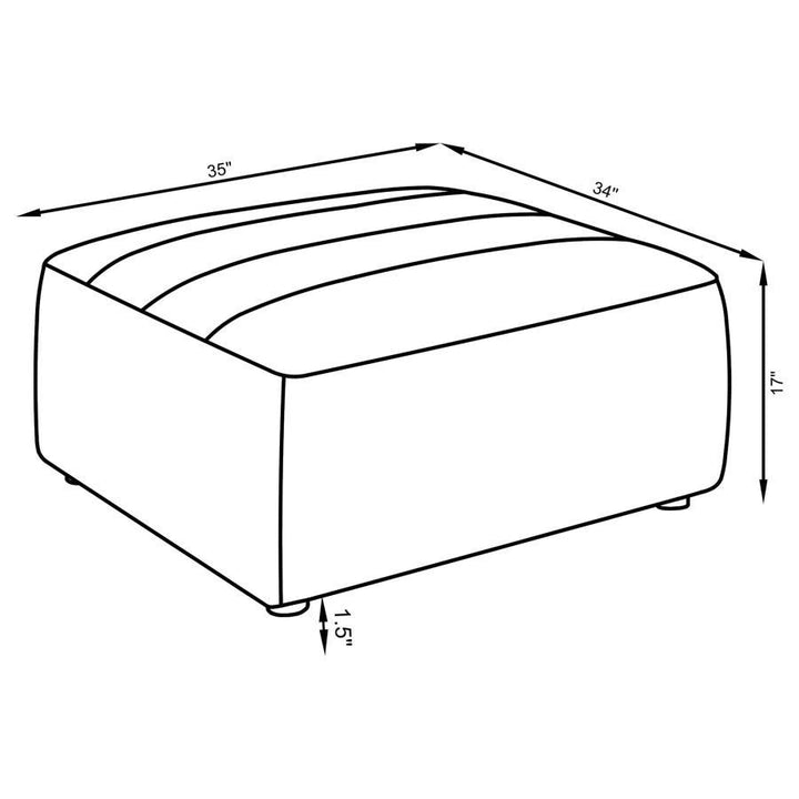 Sunny - Square Upholstered Ottoman - Dark Charcoal