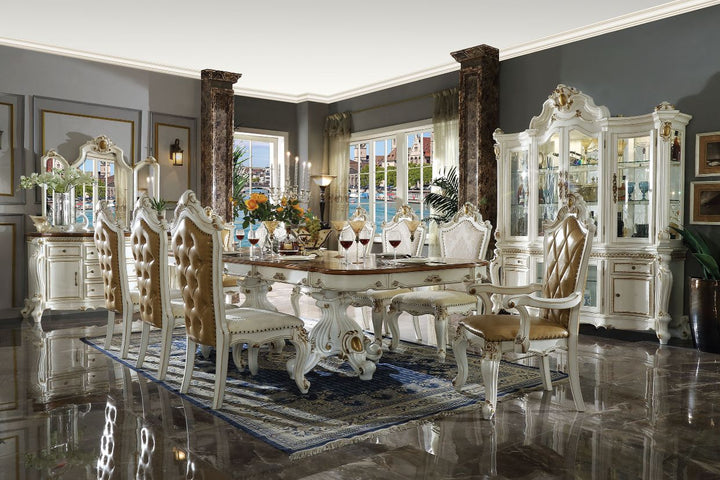Picardy Dining Table in Antique Pearl &amp; Cherry Oak