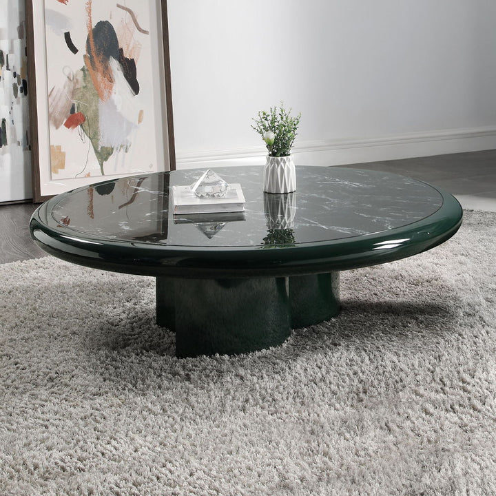 ACME Furniture Ronald Marble Pattern Top Coffee Table Dark Green