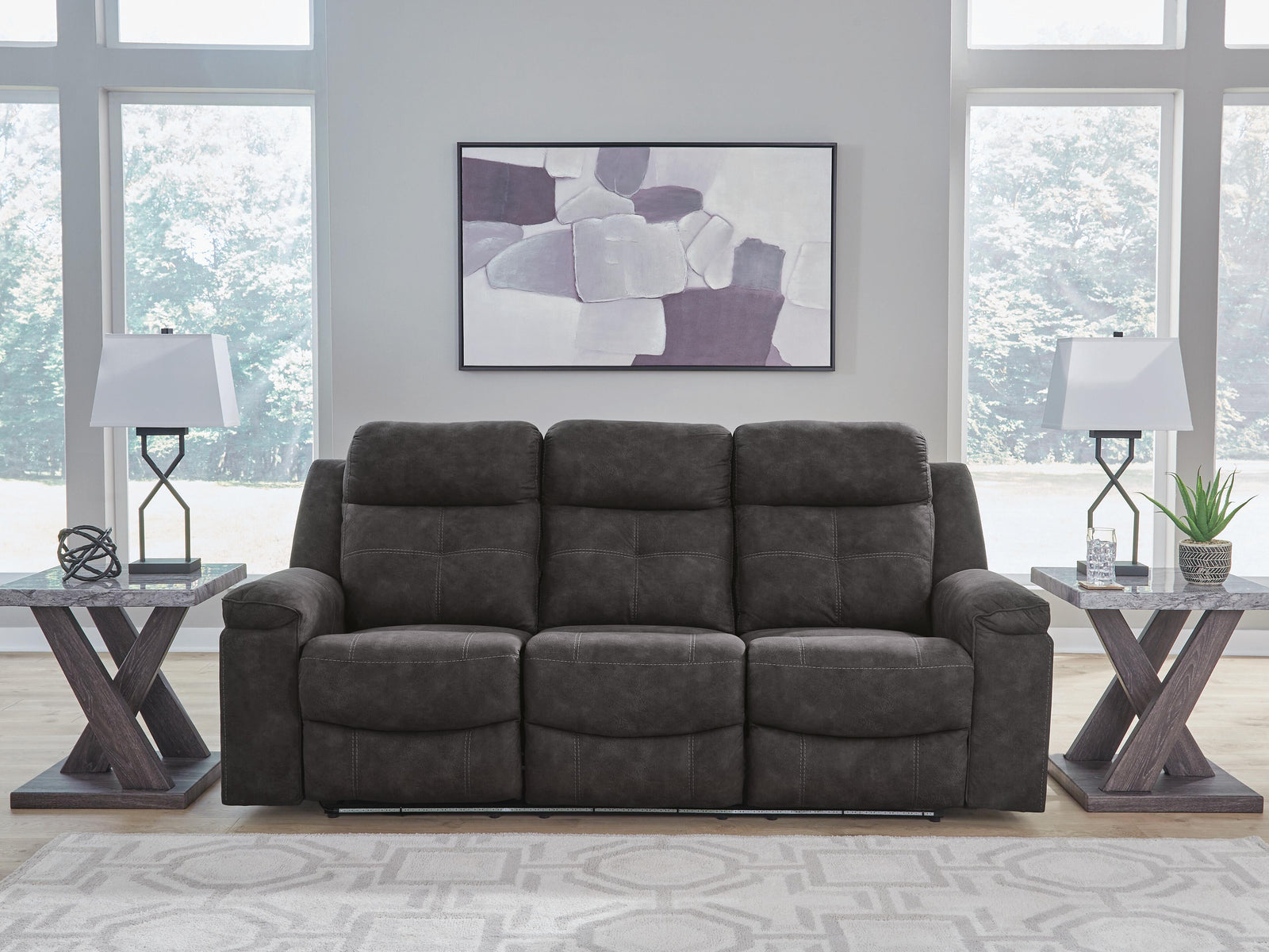 Brysonview Reclining Sofa - Dark Gray (2)