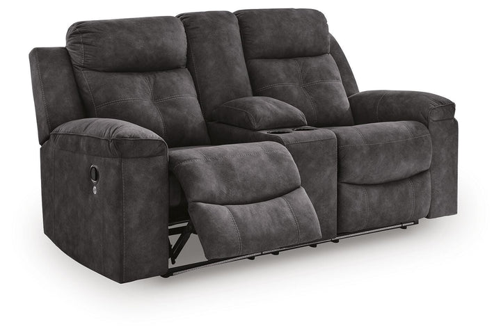 Brysonview Reclining Loveseat with Console - Dark Gray (3)