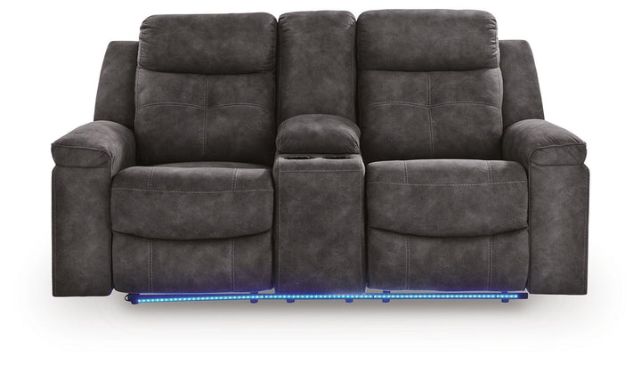 Brysonview Reclining Loveseat with Console - Dark Gray (4)
