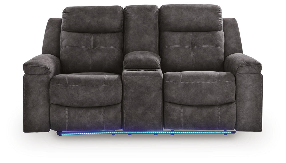 Brysonview Reclining Loveseat with Console - Dark Gray (4)