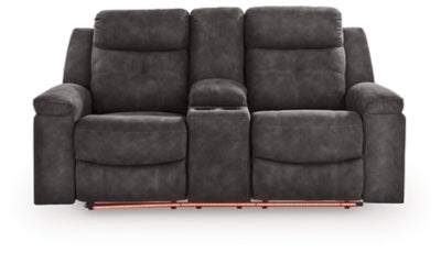 Brysonview Reclining Loveseat with Console - Dark Gray