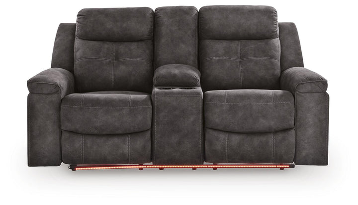 Brysonview Reclining Loveseat with Console - Dark Gray (5)