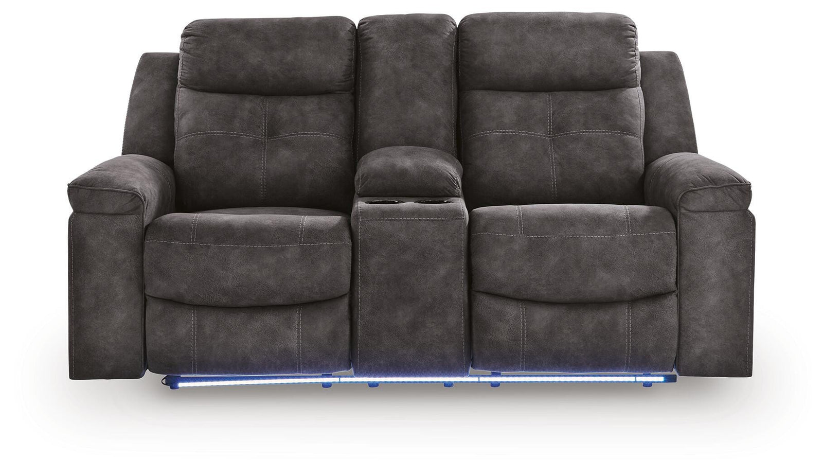 Brysonview Reclining Loveseat with Console - Dark Gray (2)