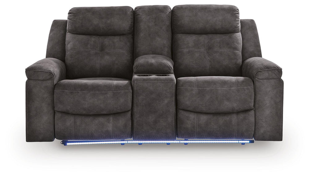 Brysonview Reclining Loveseat with Console - Dark Gray (2)