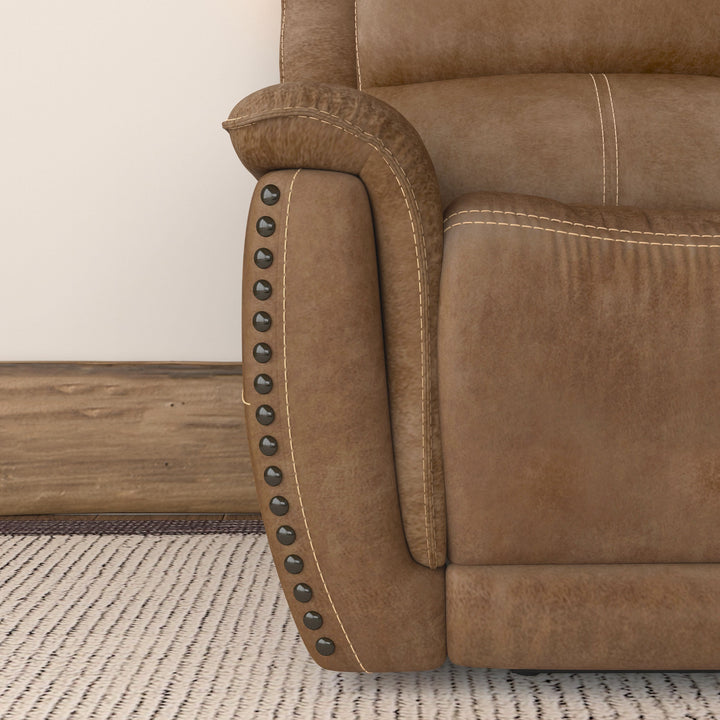 Beau Fabric Power Recliner with Power Headrest in Silt
