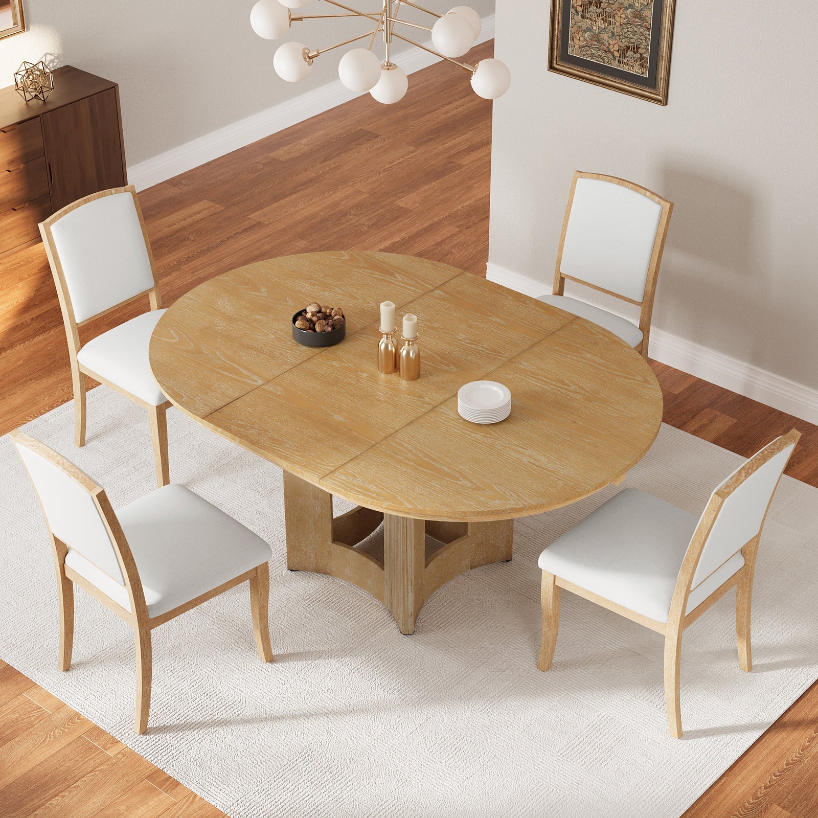 farmhouse-extendable-round-dining-table-set-for-5-with-upholstered-chairs-and-removable-leaf-natural-beige
