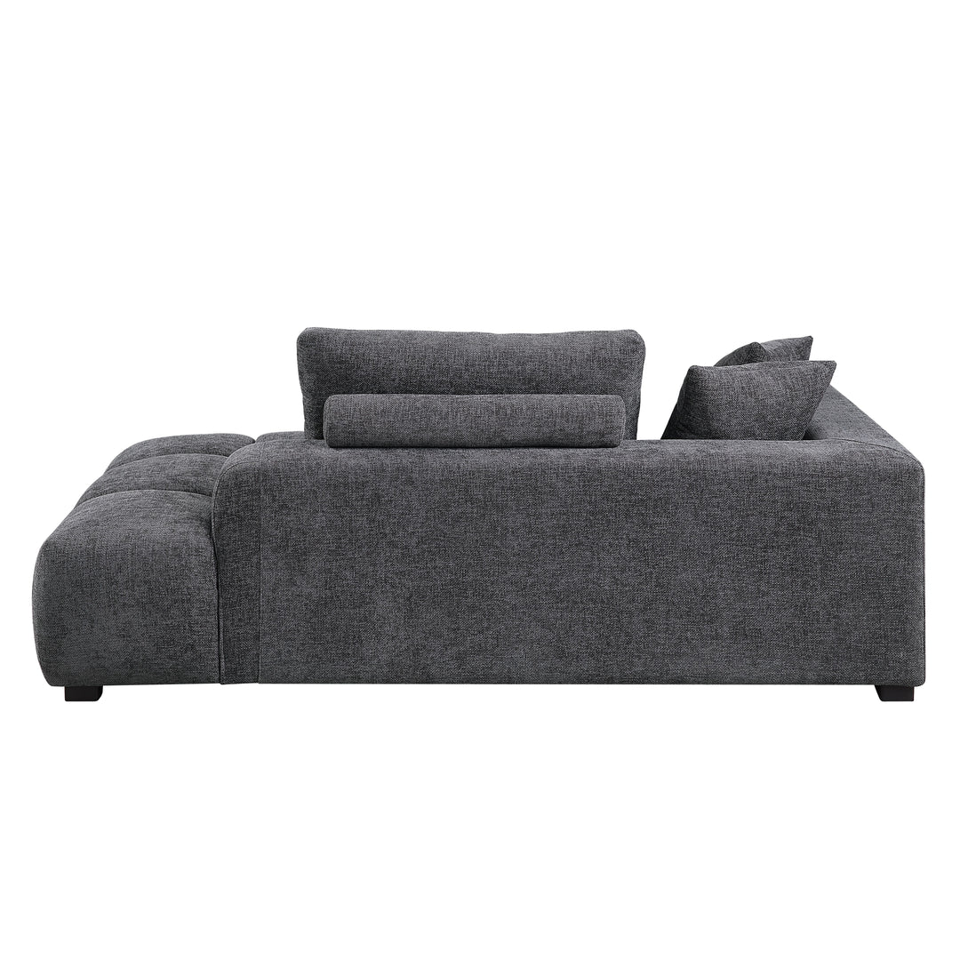 Chosen - Sectional Sofa With Toss Pillows With 2 Chaises With Ottoman - Gray