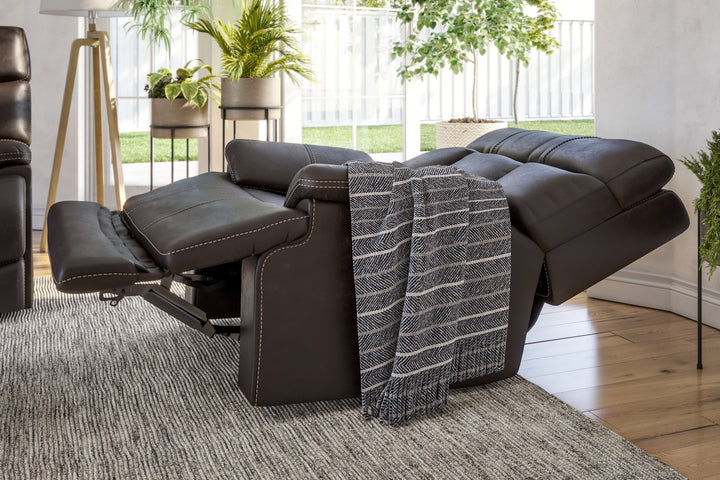 Clive Fabric Power Recliner with Power Headrest &amp; Lumbar in Clove