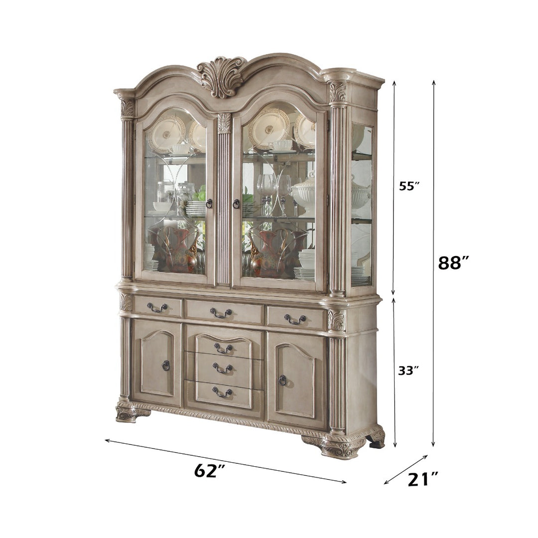 Chateau De Ville Buffet & Hutch in Antique White