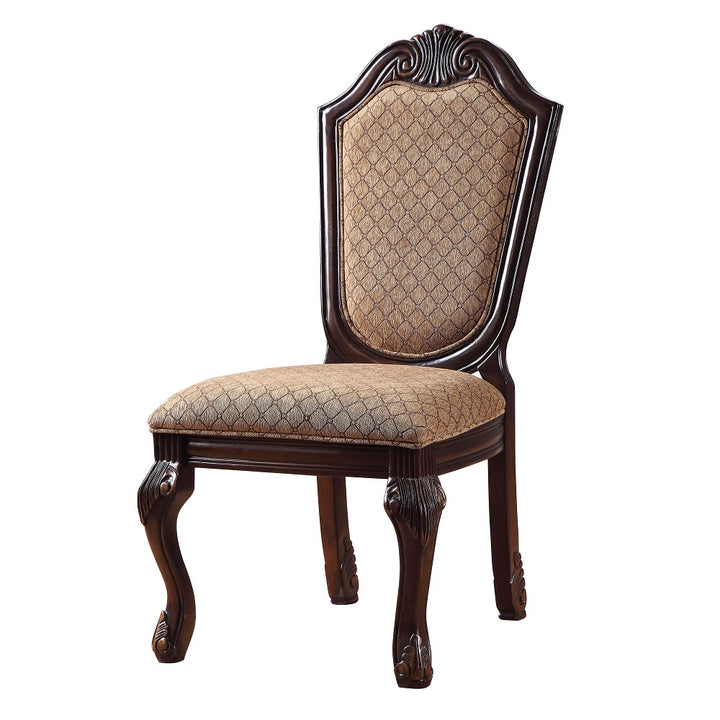 Chateau De Ville Side Chair (Set-2) in Fabric &amp; Espresso Finish