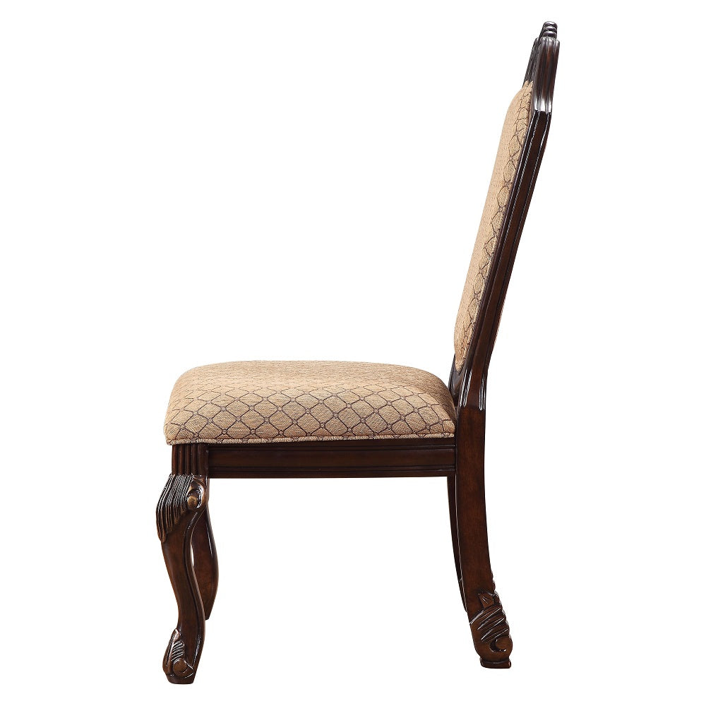 Chateau De Ville Side Chair (Set-2) in Fabric & Espresso Finish