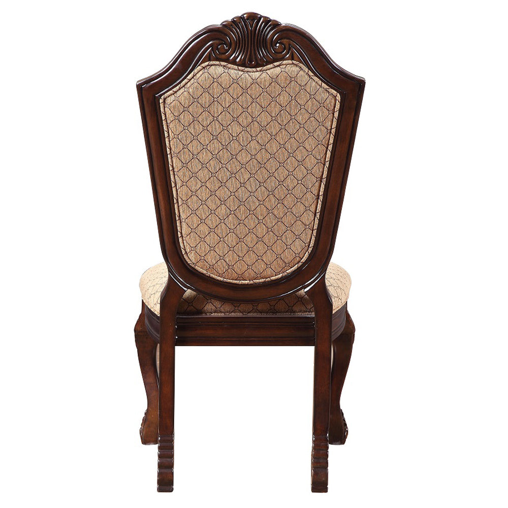 Chateau De Ville Side Chair (Set-2) in Fabric & Espresso Finish