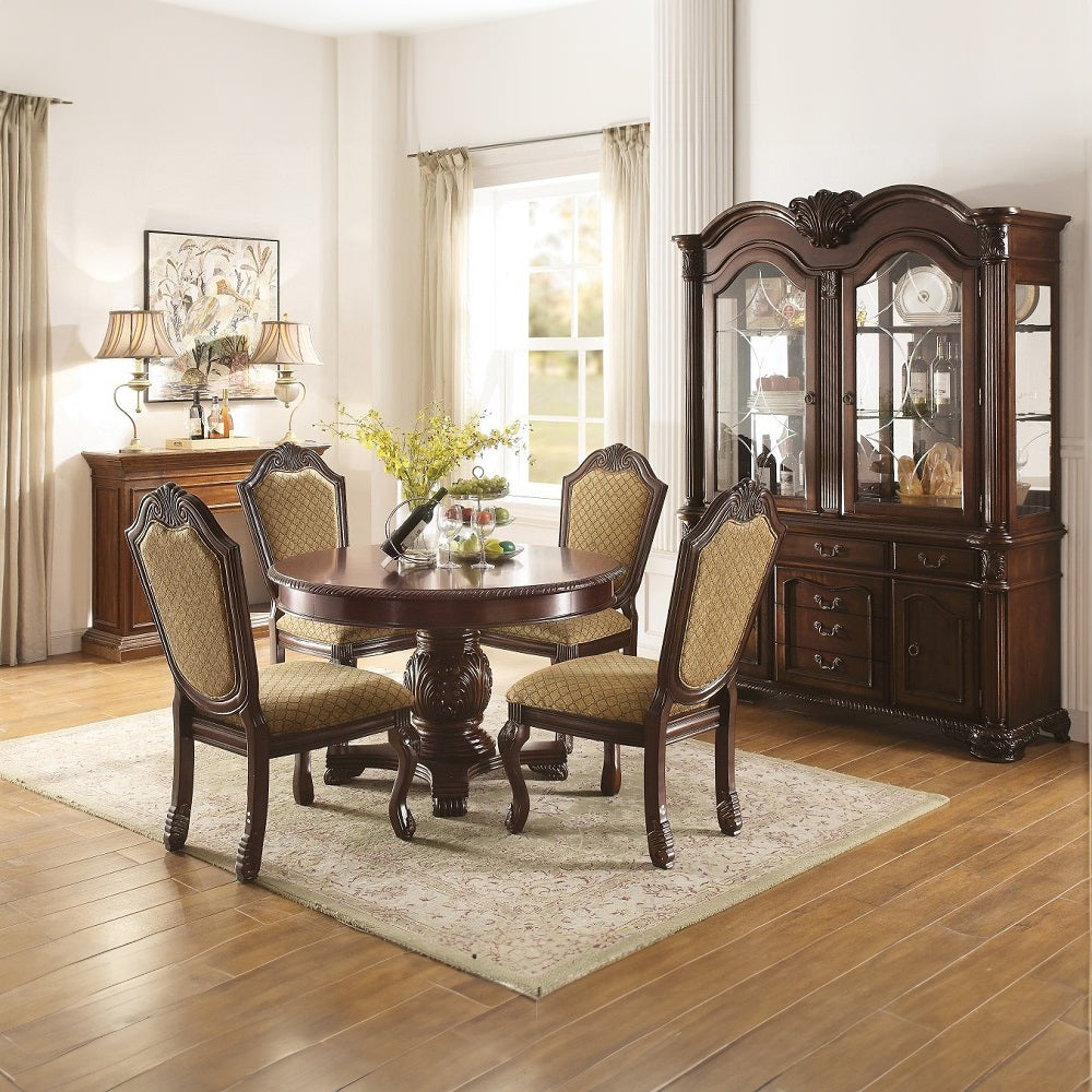 Chateau De Ville Side Chair (Set-2) in Fabric & Espresso Finish - lifestyle