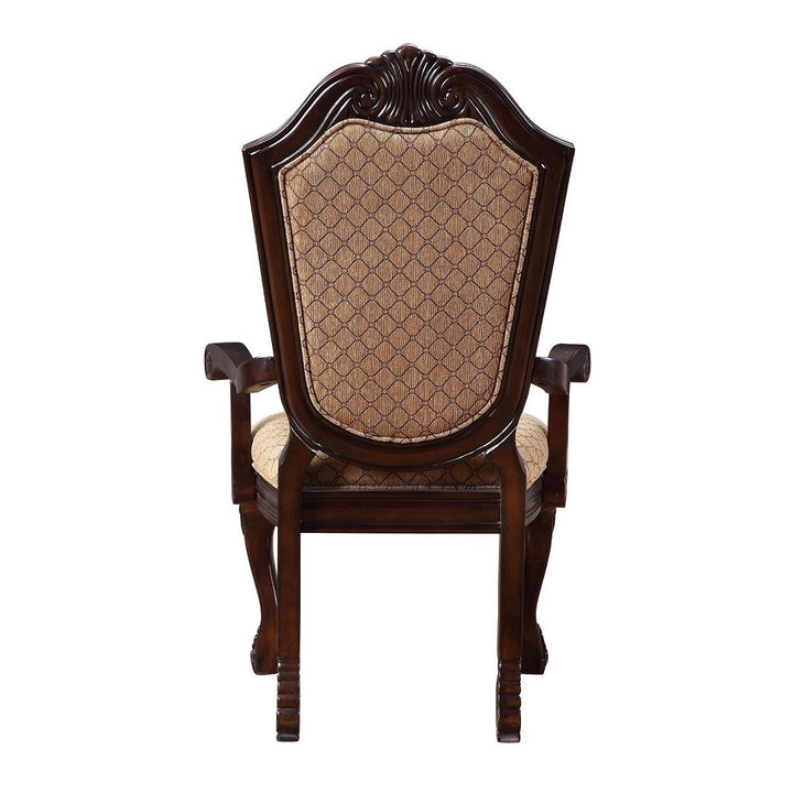 Chateau De Ville Arm Chair (Set-2) in Fabric &amp; Espresso Finish