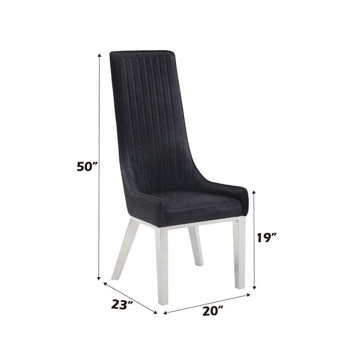 Gianna - Side Chair Set of 2) - Black Velvet & Stainless Steel