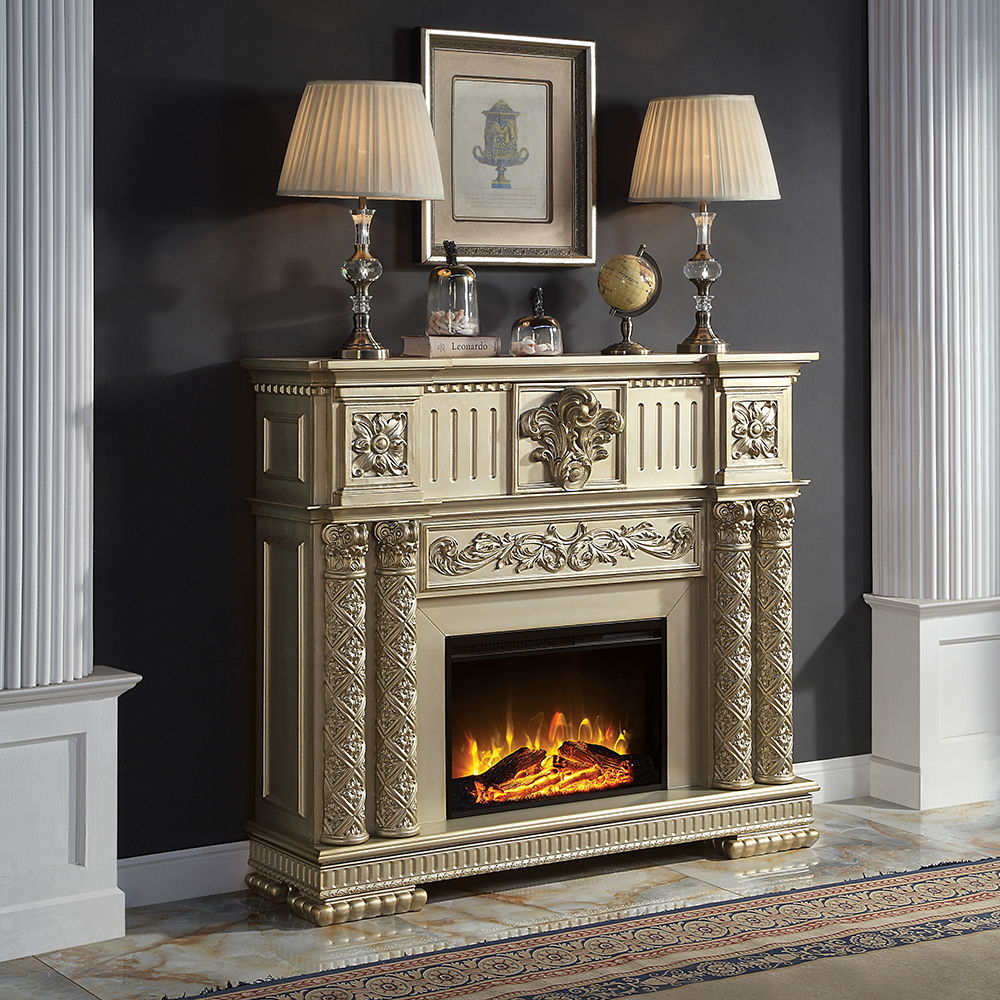 ACME Furniture Vendome Fireplace Gold Patina