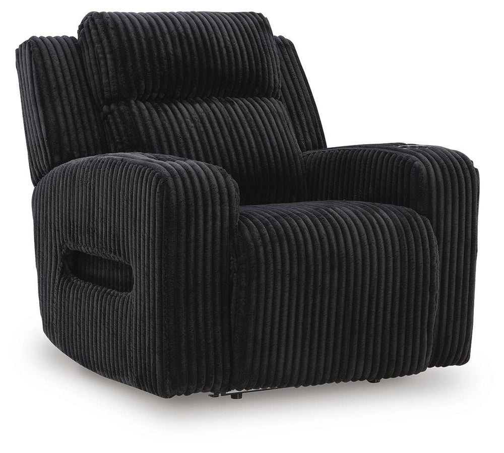 Belvarrow Power Reclining Sofa and Power Recliner - Black (3)