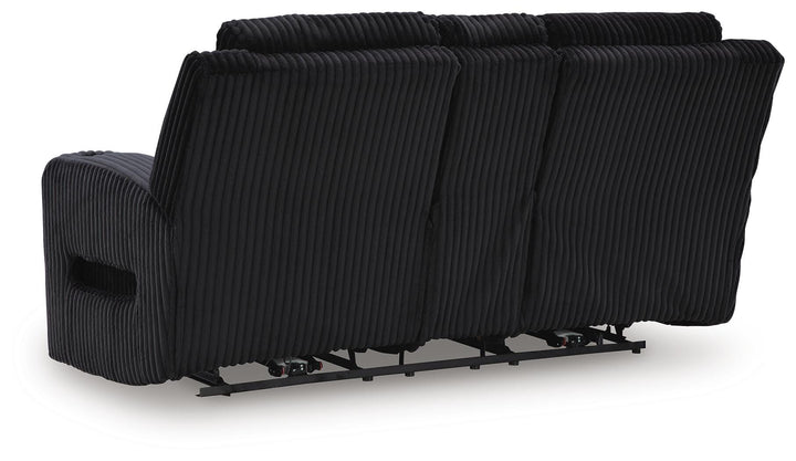 Forest Lake Power Reclining Loveseat with Console and Adjustable Headrest - Black (5)