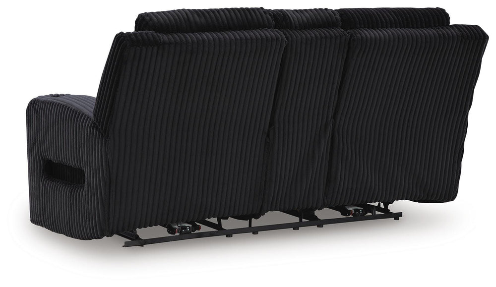 Forest Lake Power Reclining Loveseat with Console and Adjustable Headrest - Black (5)