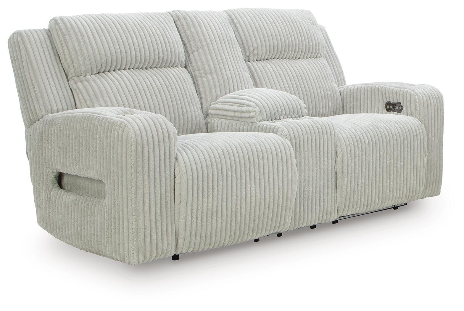 Forest Lake Power Reclining Loveseat with Console - Gray (1)