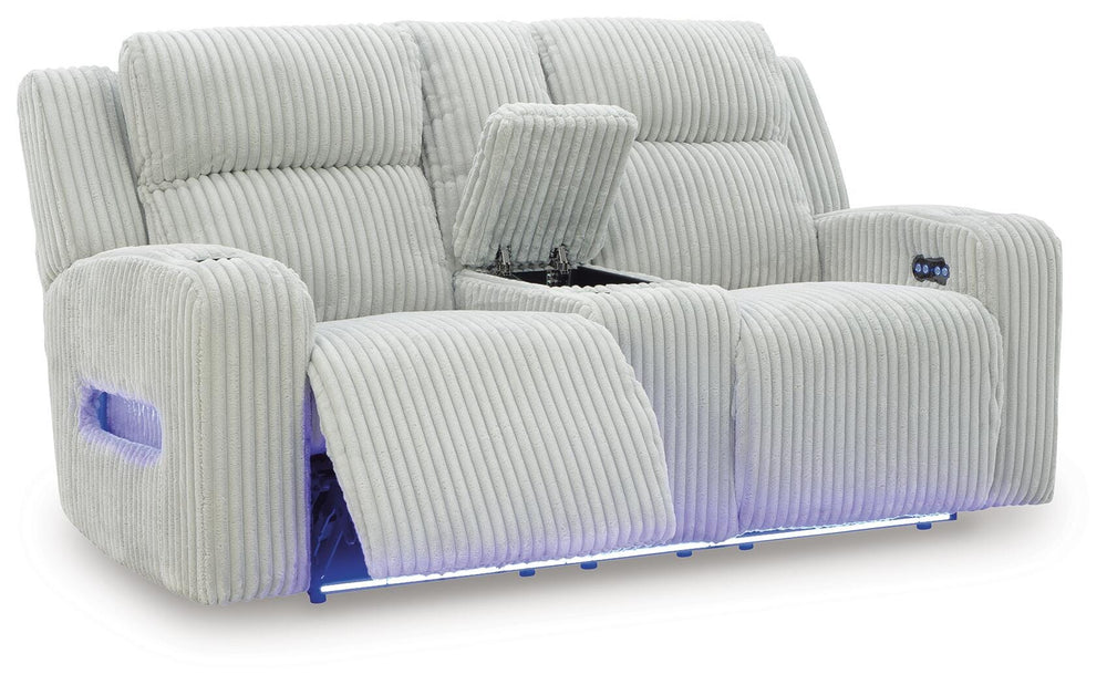 Forest Lake Power Reclining Loveseat with Console - Gray (3)