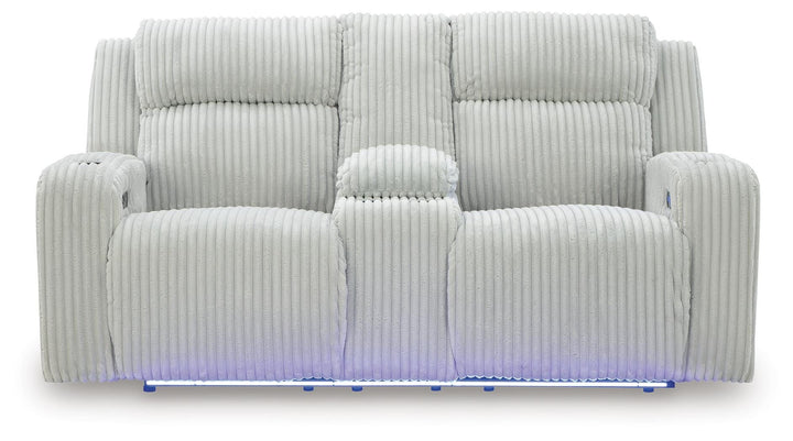 Forest Lake Power Reclining Loveseat with Console - Gray (5)