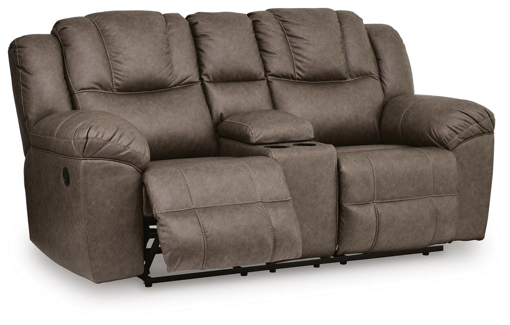 Lowilla Reclining Loveseat with Console - Dark Brown (3)
