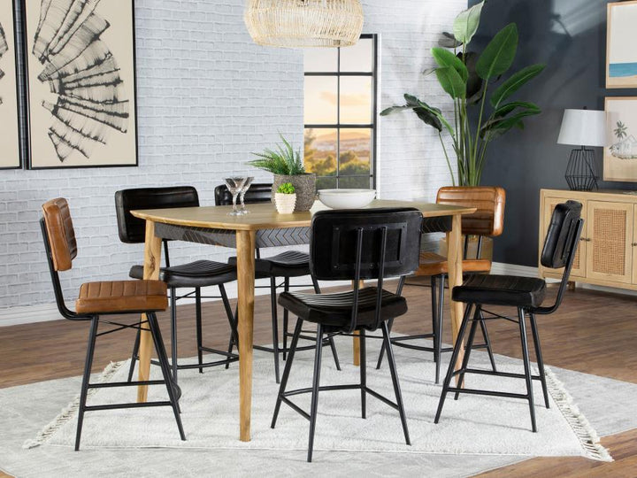 Coaster Furniture Partridge - 7 Piece Counter Dining Set - Espresso And Camel