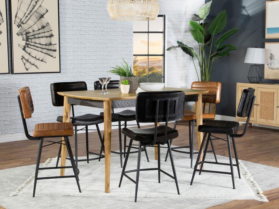 Coaster Furniture Partridge - 7 Piece Counter Dining Set - Espresso And Camel