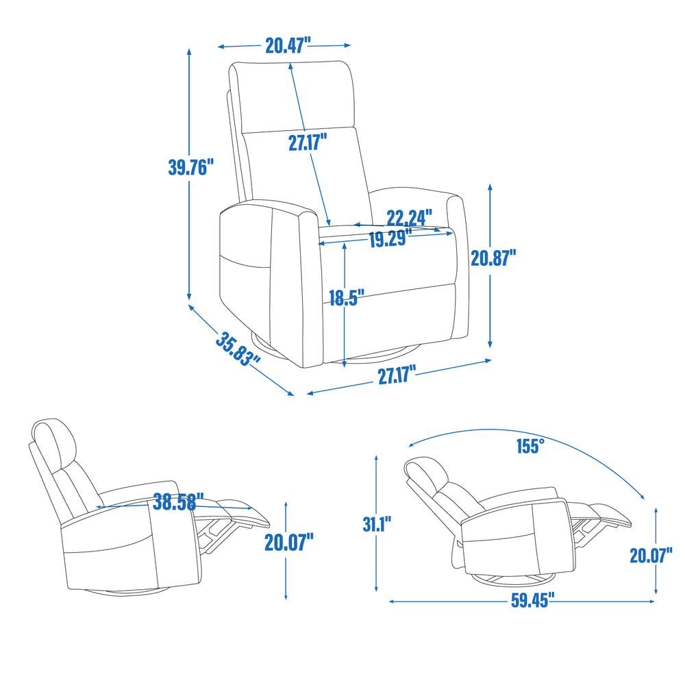 heat-massage-manual-recliner-chair-with-rocker-and-swivel-grey-fabric
