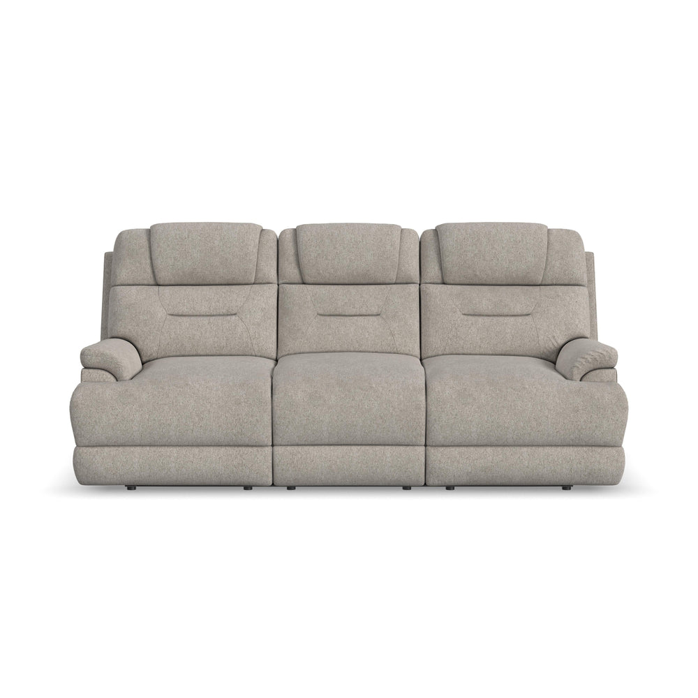 Zecliner Zofa Fabric Power Sleep Sofa with Power Headrests & Lumbar in Shell