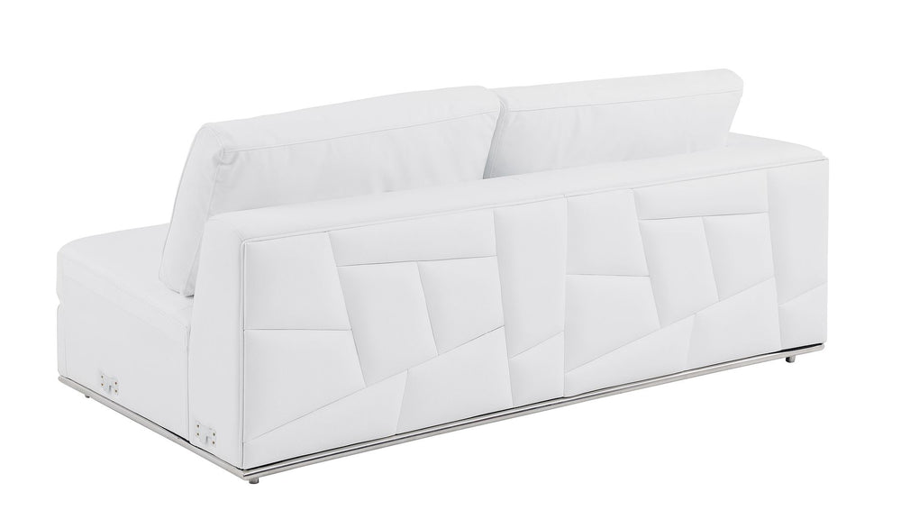 DivanItalia 998 Right Arm Facing Sectional in Top-Grain Italian Leather - White
