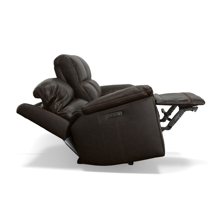 Flexsteel 1759-62PH-20270 Jackson  Power Reclining Sofa With Power Headrests  Dark Brown