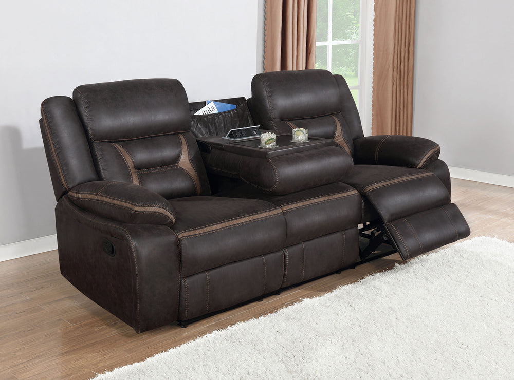 Greer - Upholstered Motion Reclining Sofa - Brown