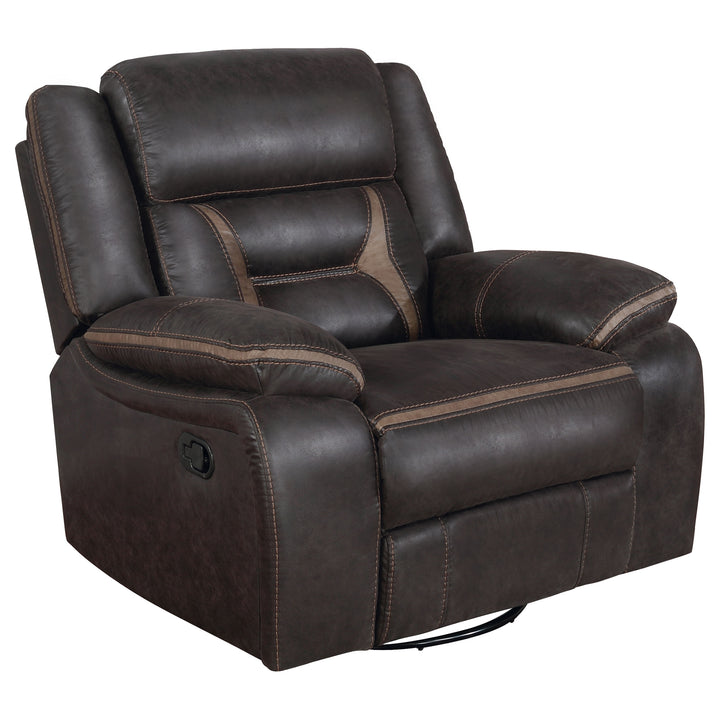 Greer - Upholstered Swivel Glider Recliner Chair - Brown
