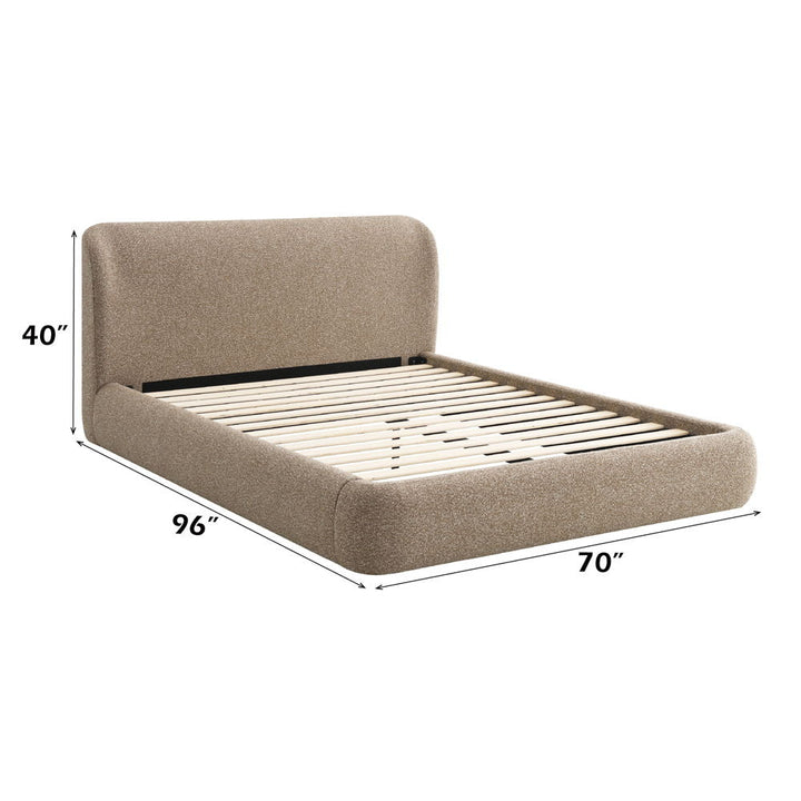 Erica - Queen Bed - Dark Beige Tweed