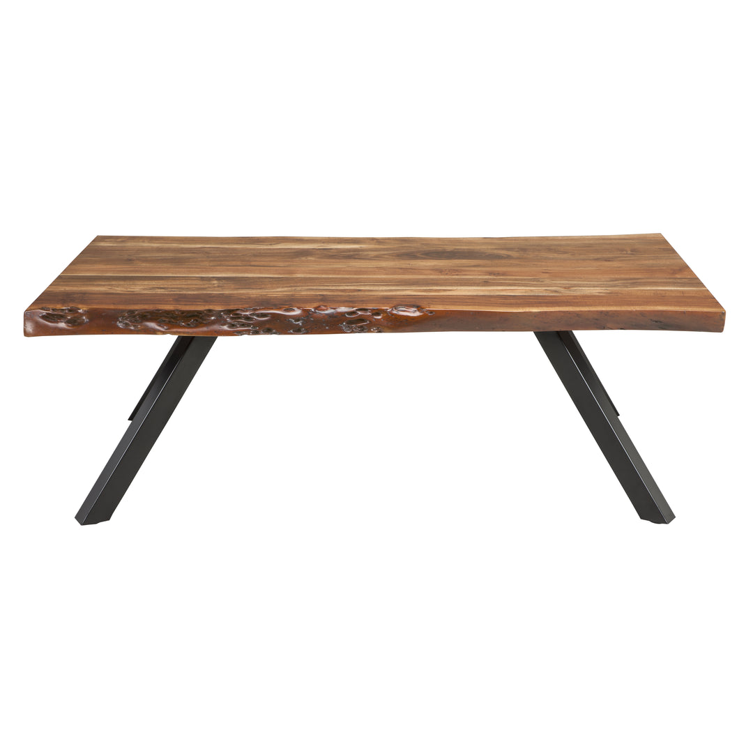 Modus Furniture 3A6921 Reese Live Edge Solid Wood Metal Leg Coffee Table In Natural Acacia