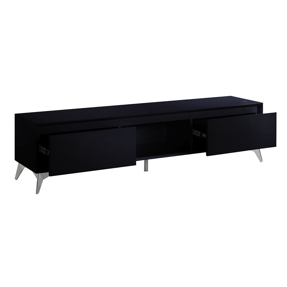 Raceloma - TV Stand - Black & Chrome